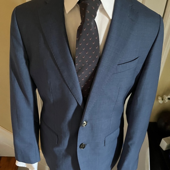 Medium Blue Slim Fit Banana Republic Guabello Connoisseur 2 piece suit - Picture 3 of 5